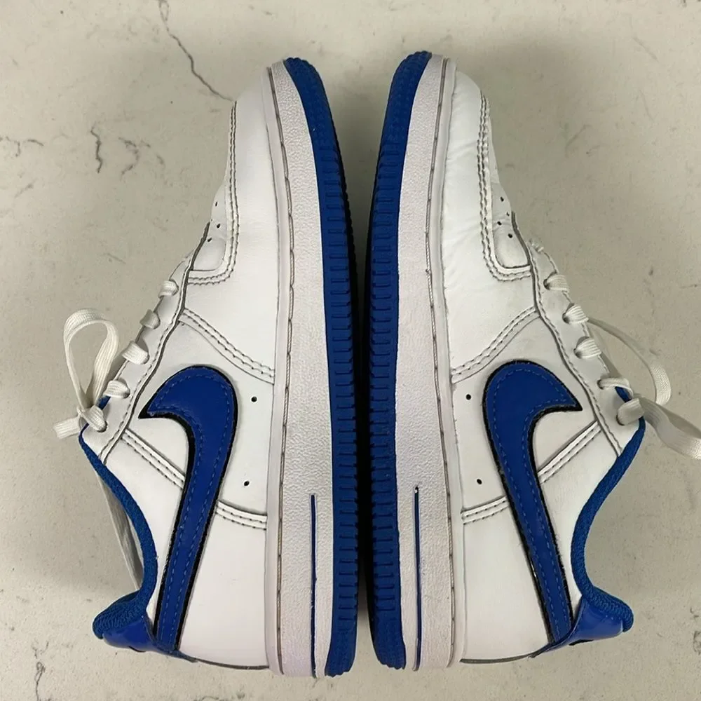 Little Kid's Nike Force 1 LV8 White/White-Black-Game Royal (DO3807 100) Size 11C